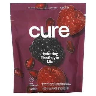 Cure Hydration, увлажняющая смесь электролитов, со вкусом ягод и граната, 14 пакетиков по 8,3 г (0,29 унции) каждый