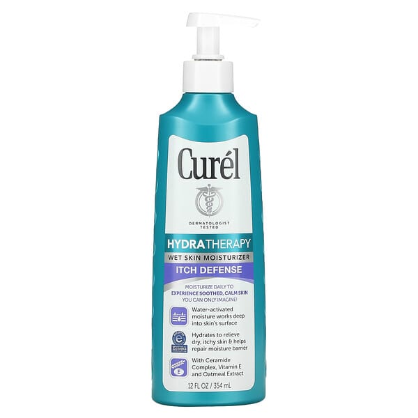 Curel（キュレル）, ハイドラセラピー、濡れた肌用モイスチャライザー、乾燥・肌荒れ防止、約354 ml（12液量オンス）