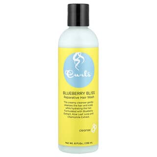 Curls, Blueberry Bliss, reparativní mytí vlasů, 8 fl oz (236 ml)