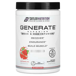 Cutler Nutrition, Generate, Superior BCAA & EAA Infusion, Watermelon, 11.3 oz (321 g)