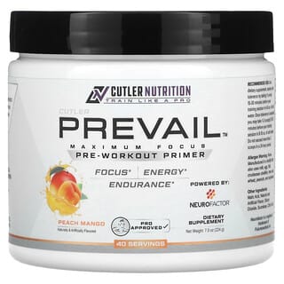 Cutler Nutrition, Prevail Pre-Workout Primer, Pfirsich-Mango, 224 g (7,9 oz.)