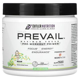 Cutler Nutrition, Prevail Pre-Workout Primer, жевательный червь с кислым лаймом, 280 г (9,8 унции)