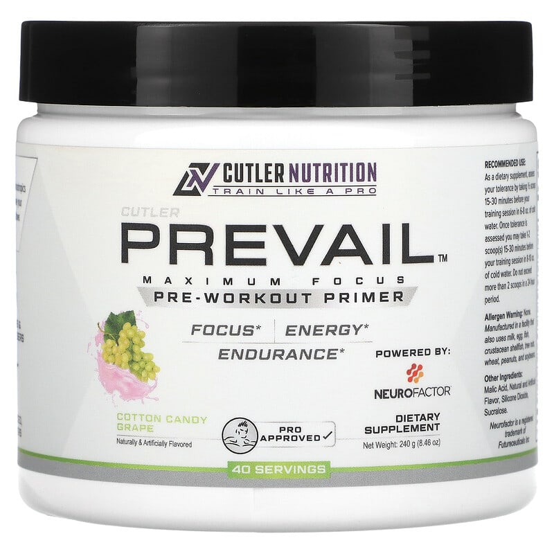 Cutler Nutrition PREVAIL 40 Serving Nootropics Pre-Workout Focus