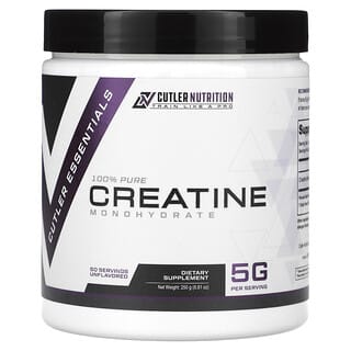 Cutler Nutrition, 100% Pure Creatine, Monohydrate, Unflavored, 5 g, 8.81 oz (250 g)