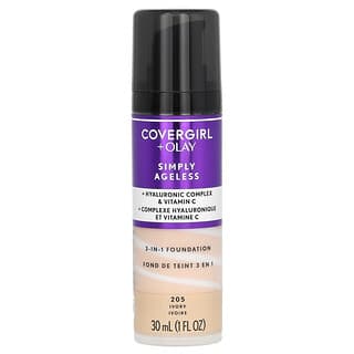 Covergirl, Olay Simply Ageless, 3-in-1 Foundation, 205 Ivory, 1 fl oz (30 ml)