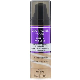 Covergirl, Olay Simply Ageless, 3-in-1 Foundation, 232 Nude Beige, 1 fl oz (30 ml)