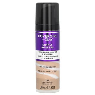 Covergirl, Olay Simply Ageless, 3-in-1 Foundation, 242 Medium Beige, 3-in-1-Foundation, 242 Medium Beige, 30 ml (1 fl. oz.)