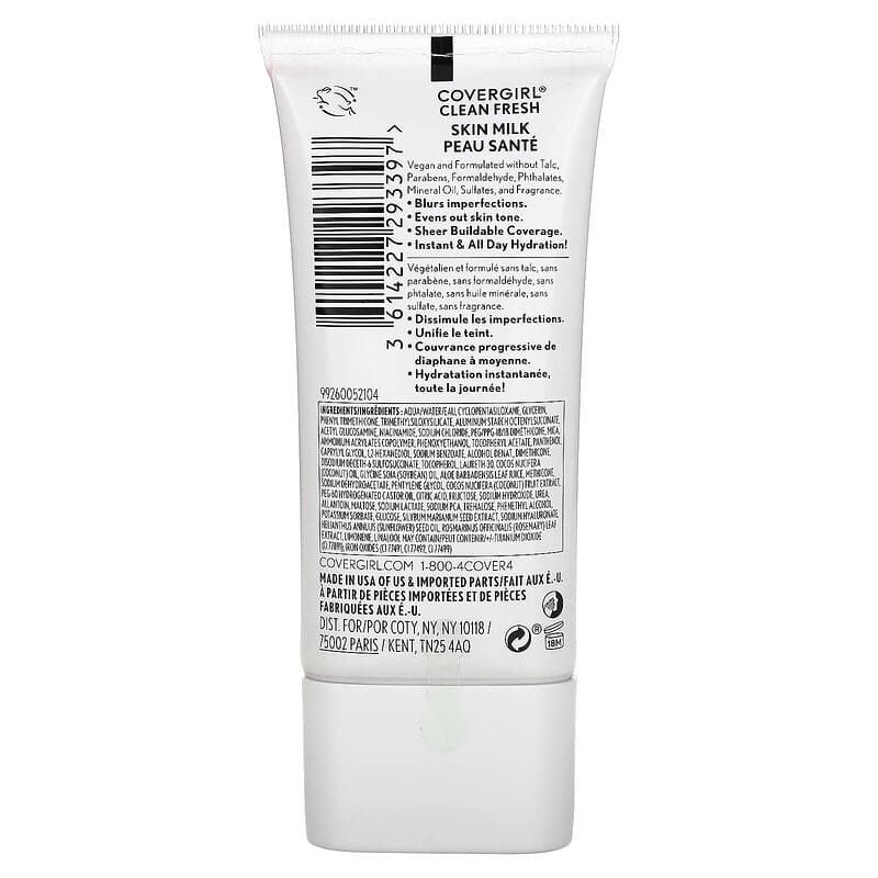 COVERGIRL Clean Fresh Skin Milk Foundation – Reichhaltige Deckkraft, Natürlich Frischer Teint