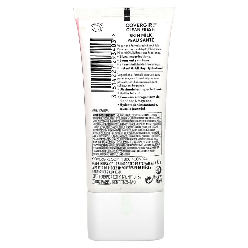 Clean Fresh, Skin Milk Nourishing Foundation, 510 Porcelain, 1 fl