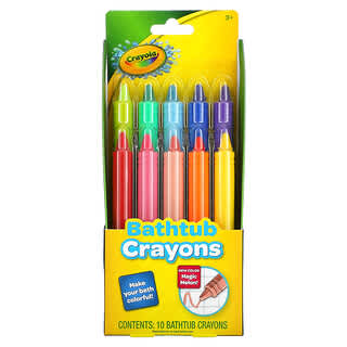 Crayola สีเทียนสำหรับใช้ในอ่างอาบน้ำ สำหรับเด็กอายุ 3 ขึ้นไป บรรจุ 9 แท่ง แถม 1 แท่ง