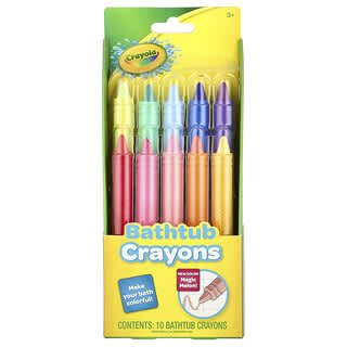 Crayola, карандаши для ванной, для детей в возрасте от 3-х лет, 9 карандашей, + 1 бонусный карандаш