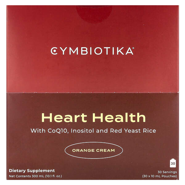 Cymbiotika Heart Health, Orange Cream, 30 Pouches, 0.3 fl oz (10 ml) Each