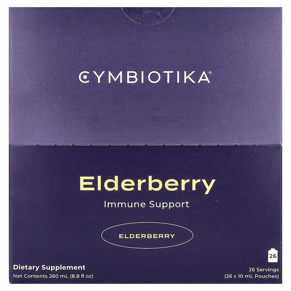 Cymbiotika, 엘더베리 이뮨 서포트, 파우치 26개, 각 10ml(0.3fl oz)