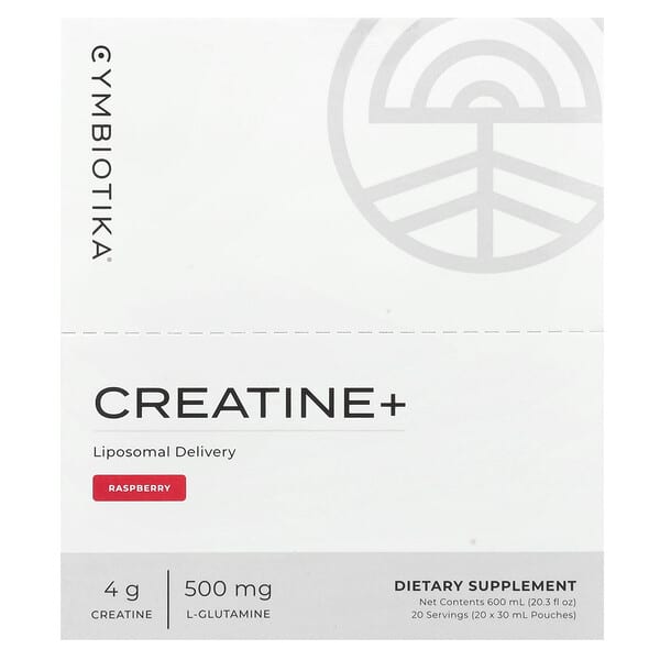 Cymbiotika Creatine+, Raspberry, 20 Pouches, 30 ml Each