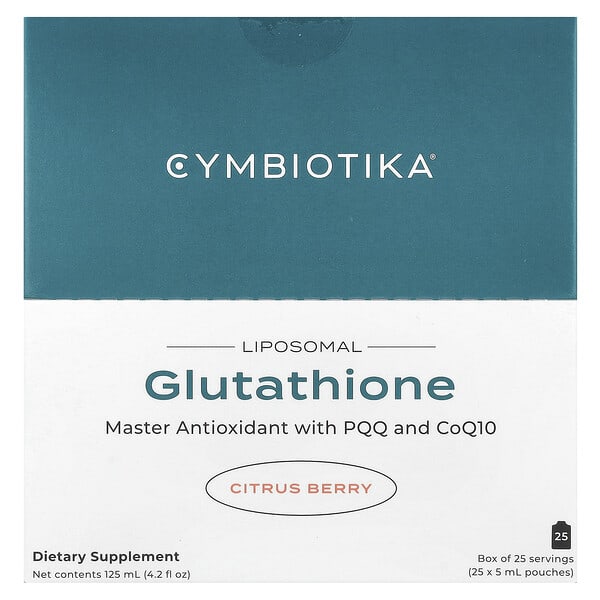 Cymbiotika, 谷胱甘肽，脂質體，柑橘漿果，25 袋，每袋 5 毫升