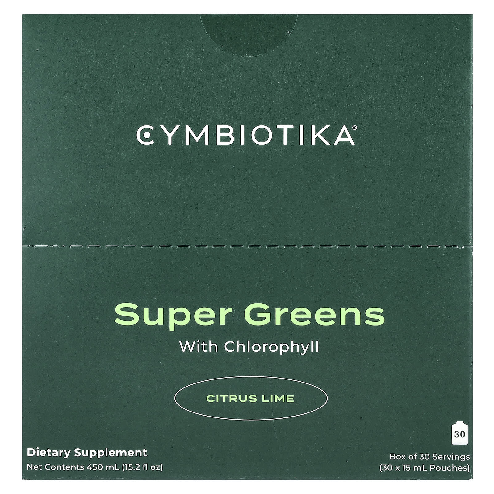 Super Greens, With Chlorophyll, Citrus Lime, 30 Pouches, 15