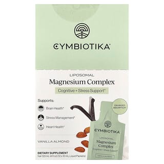 Cymbiotika, Complejo de magnesio liposomal, Vainilla y almendra, 12 sobres con contenido líquido, 10 ml (0,3 oz. líq.) cada uno