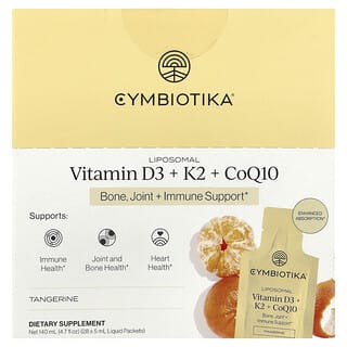 Cymbiotika, Liposomalni vitamin D3 + K2 + CoQ10, mandarina, 28 tekućih vrećica, 5 ml svaka