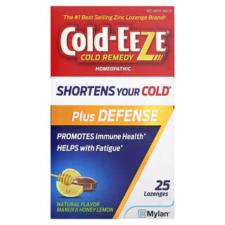 Cold Eeze, Cold Remedy, Homeopathic, Plus Defense, Miel de manuka et citron, 25 pastilles