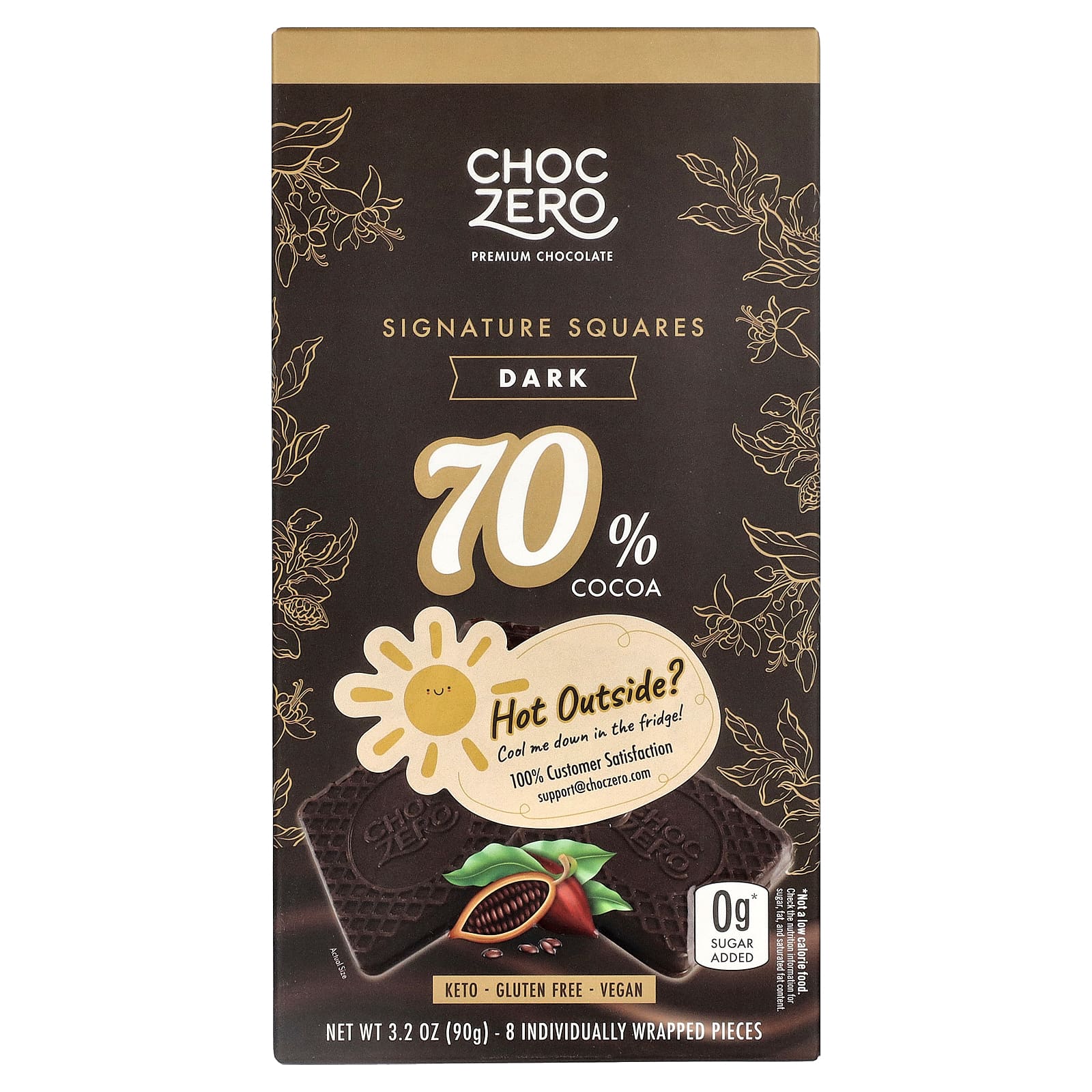 Signature Squares, Dark Chocolate, 70% Cocoa, 8 Individually