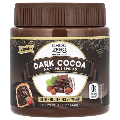 ChocZero,DarkCocoaHazelnutSpread,12oz(340g)