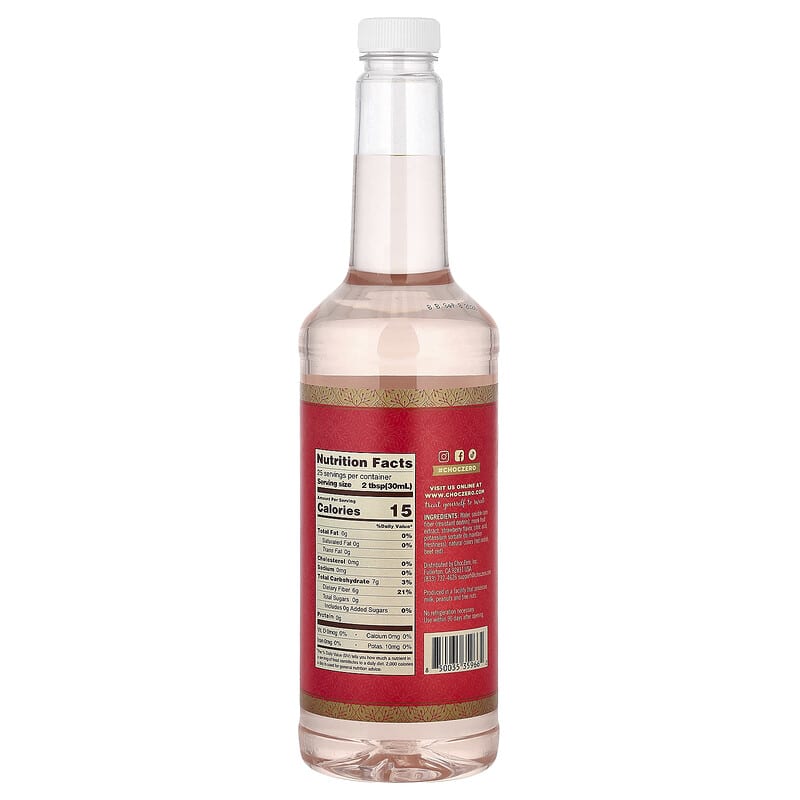 プレミアムシロップ、ストロベリー、糖類無添加、750ml（25.4液量オンス）