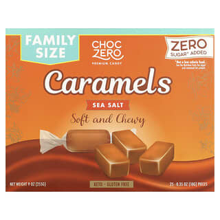 ChocZero, Sea Salt Caramels, Meersalz-Karamellbonbons, Familiengröße, 255 g (9 oz.)