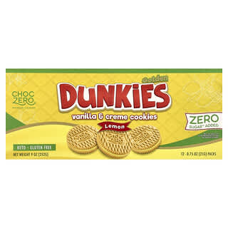 ChocZero, Golden Dunkies, Vanilla & Creme Cookies, Vanille- und Creme-Kekse, Zitrone, 12 Packungen, je 21 g (0,75 oz.).