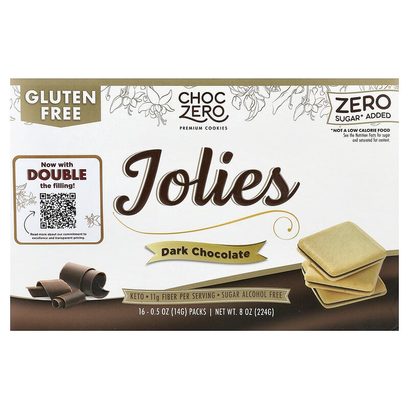 Cookies Premium, Jolie, Chocolate Amargo, 16 Pacotes, 14 g (0,5 oz