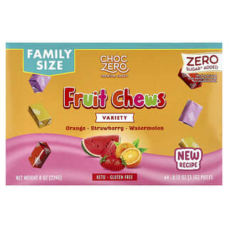 ChocZero, Bocadillos masticables de frutas, Variedad, 64 piezas, 224 g (8 oz)