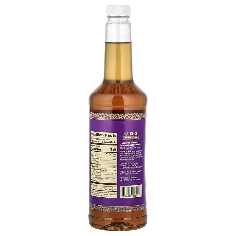 プレミアムシロップ、ラベンダー、糖類不使用、750ml（25.4液量オンス）