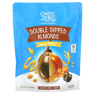ChocZero, Premium Chocolate, Double Dipped Almonds, Milk Toffee, 3.5 oz (100 g)