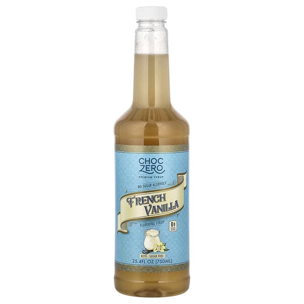 ChocZero, Premium Syrup, French Vanilla, Sugar Free, 25.4 fl oz (750 ml)