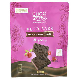 ChocZero, Keto Bark，黑巧克力，樹莓味，15 小包，6 盎司（170 克）