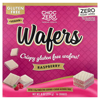 ChocZero, Galletas prémiums, Obleas, Frambuesa, 16 galletas, 224 g (8 oz)