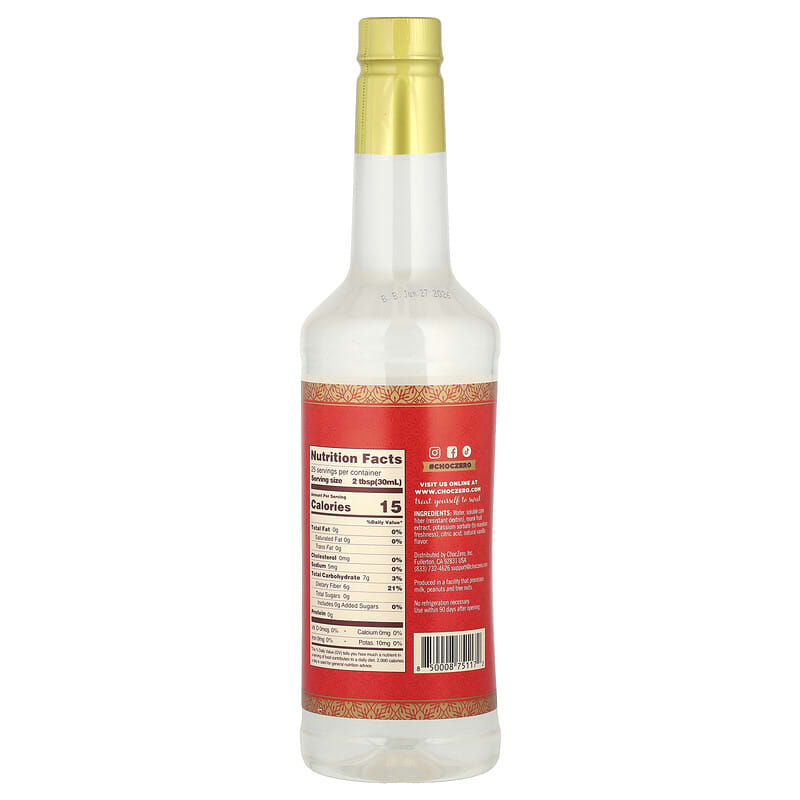 プレミアムシロップ、バニラ、糖類不使用、750ml（25.4液量オンス）