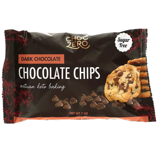 ChocZero, Dark Chocolate Chips, Sugar Free, 7 oz (Discontinued Item) 