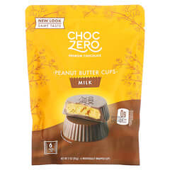 ChocZero, Milk Chocolate Peanut Butter Cups, 6 Individually Wrapped Cups, 3 oz (85 g)
