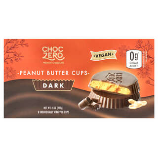 ChocZero, Peanut Butter Cups, Dark Chocolate , 8 Individually Wrapped Cups, 4 oz (113 g)