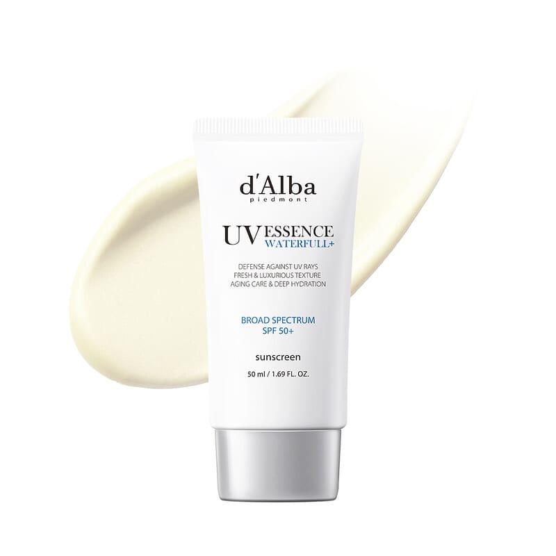 ダルバ　d'Alba UV SPF 50+新品5点+使用途中2点+おまけ3点付き UVエッセンス ウォータフル＋日焼け止め、SPF数値50＋、50ml（1.69液量