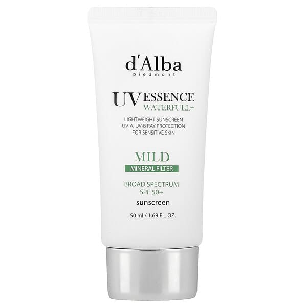 d'Alba, UV Essence Waterfull+ Güneş Koruyucu, Hafif, SPF 50+, 50 ml (1,69 fl oz)