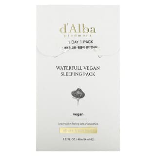 d'Alba, ウォーターフル植物性夜用パック、12袋、各4ml（0.13液量オンス）