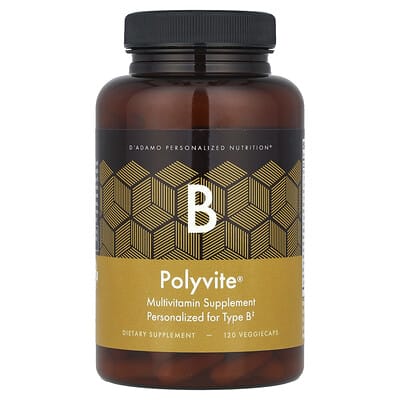 D'adamo, Polyvite® B, Multivitamin Supplement, 120 Vegetarian Capsules