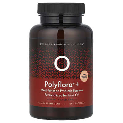 D'adamo, Polyflora® + O, Multi-Purpose Probiotic Formula, 120 Vegetarian Capsules