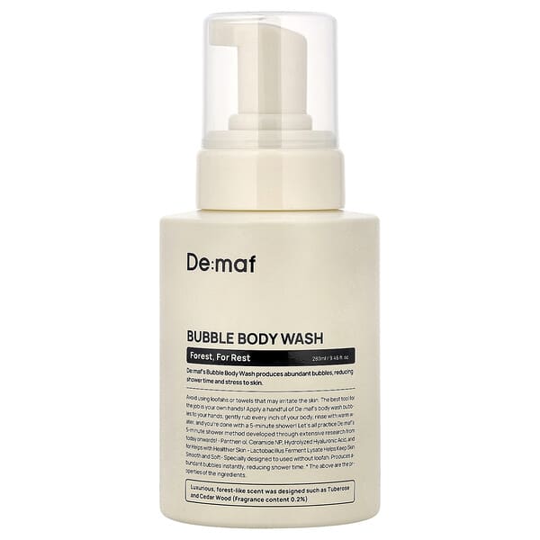 De:maf, 버블 바디 워시, 포레스트, 포레스트, 280ml(9.46fl oz)