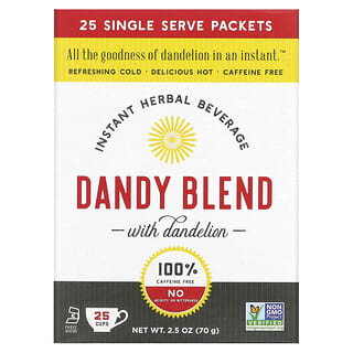 Dandy Blend, Instant Herbal Beverage with Dandelion, Caffeine Free, 25 Single Serve Packets, 2.8 g Each