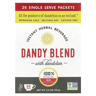 Dandy Blend, Bebida Instantânea de Ervas com Dente-de-Leão, Sem Cafeína, 25 Bolsas de Porção Única