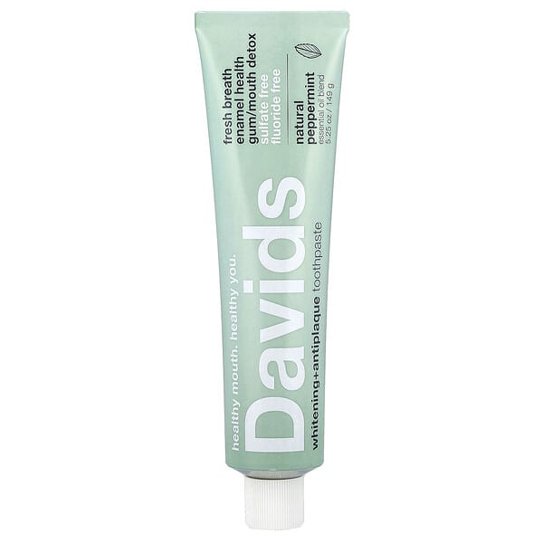 Davids, Pasta dental blanqueadora y antiplaca, Menta natural, 149 g (5,25 oz)
