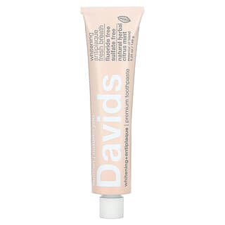 Davids Natural Toothpaste, Pasta de Dente Premium, Clareador + Antiplaca, Hortelã e Citrus de Ervas Naturais, 149 g (5,25 oz)