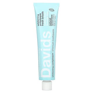 Davids Natural Toothpaste, Pasta de Dente Premium, Clareador + Antiplaca, Hortelã Natural, 149 g (5,25 oz)